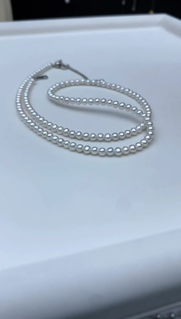 【闪购商品】淡水珍珠颈饰银S925镶嵌3-4mm