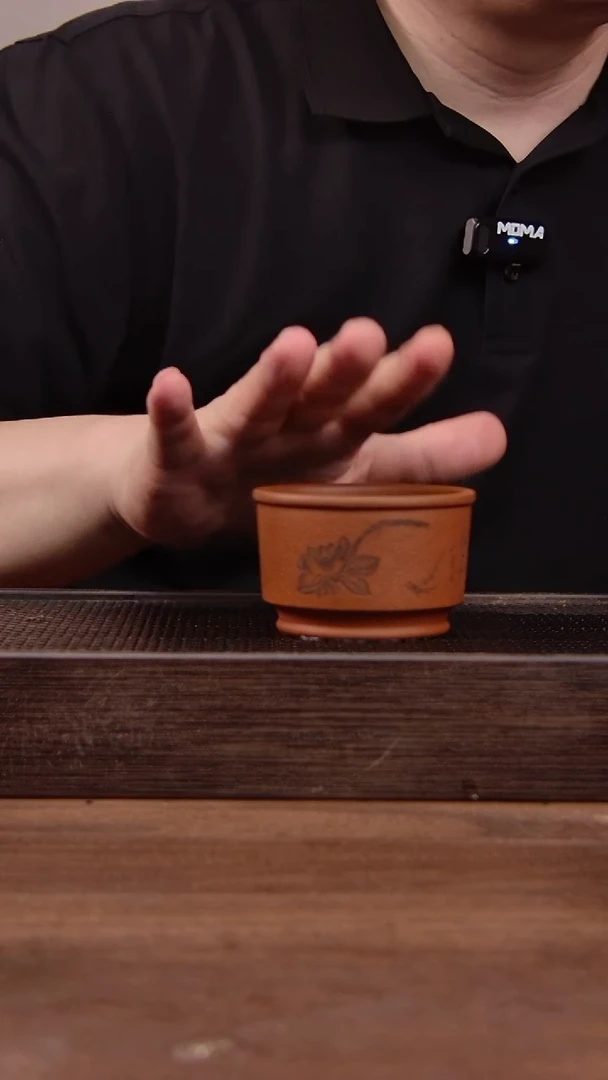 茶壶紫砂红清水莲花刻绘主人杯