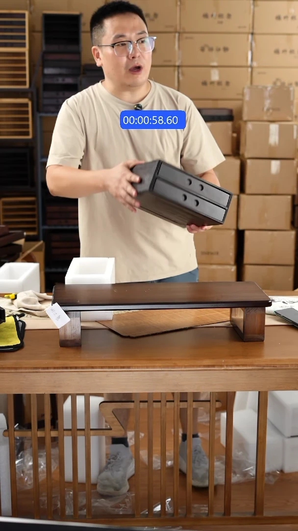 竹  二层抽屉盒子