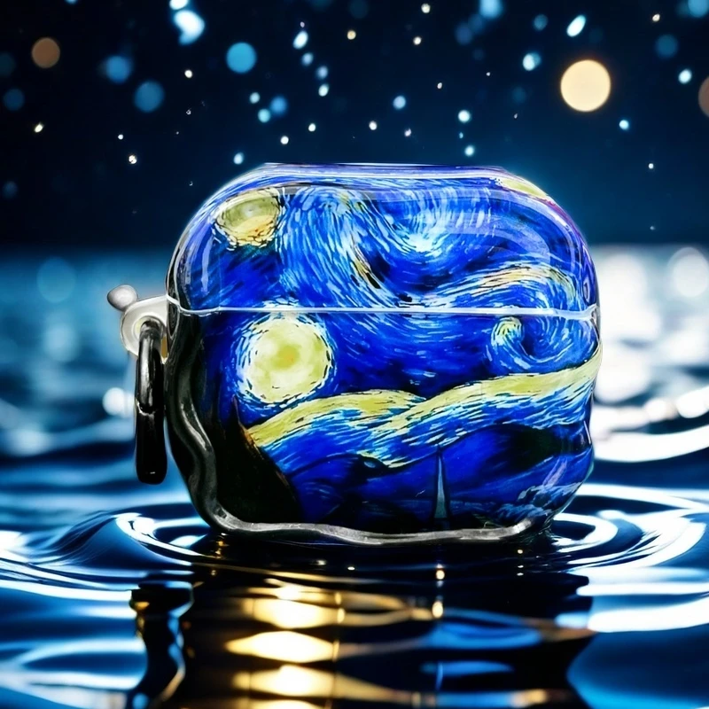 星空油画苹果airpods4耳机保护套适用airpodspro2防摔耳机壳创意