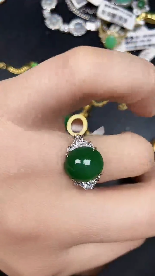 银S925镶嵌戒指翡翠3630