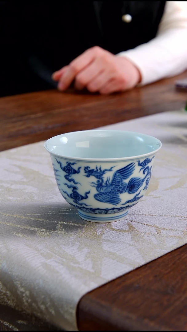 【闪购商品】宣和窑青花凤杯1111111111