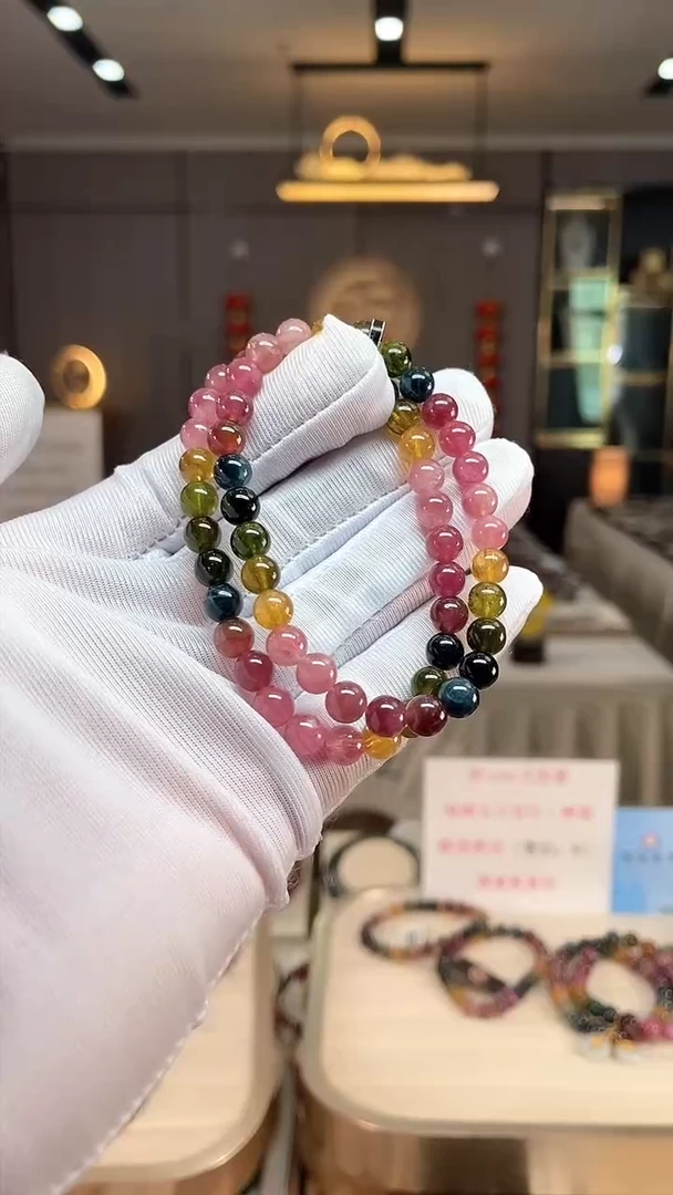 未镶嵌老矿碧玺彩虹单圈手串6mm+碧玺（多样性发一条） xion