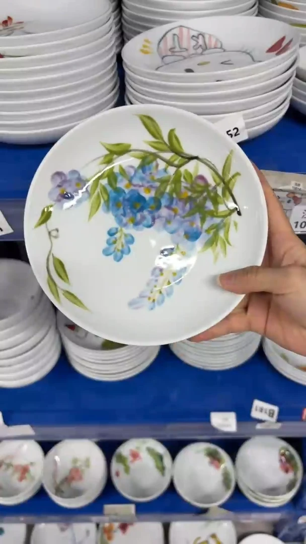 瓷片景德镇手绘釉中彩（食品级）浅盘