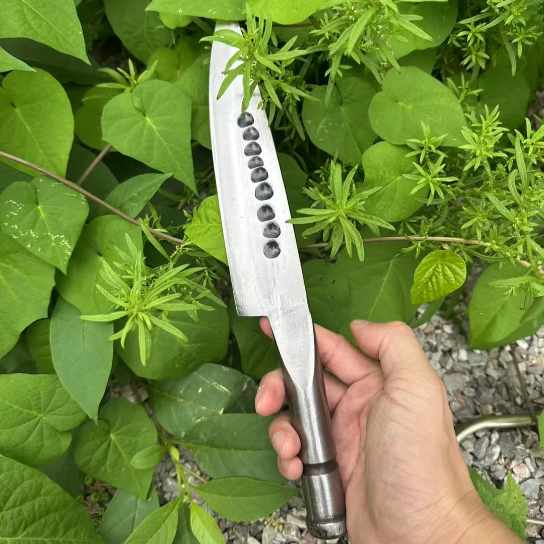 周管家【履带钢小刀】手工锻打超锋利单手刃多用途剔骨尖刀菜刀