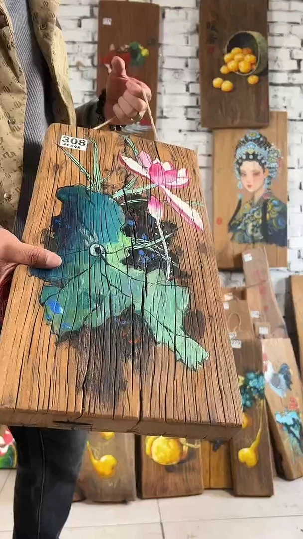 吊坠桃核308号门板画