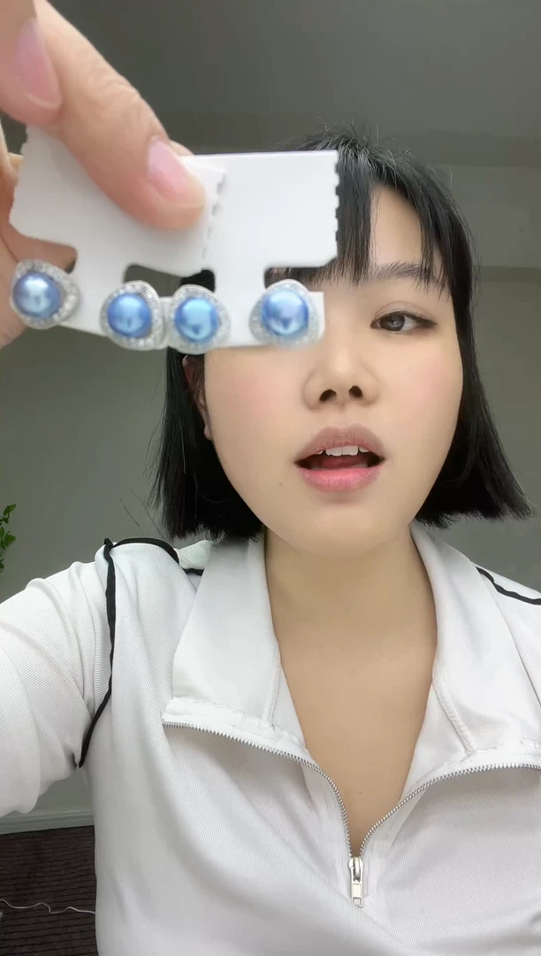 未镶嵌耳饰淡水珍珠蓝雪耳饰