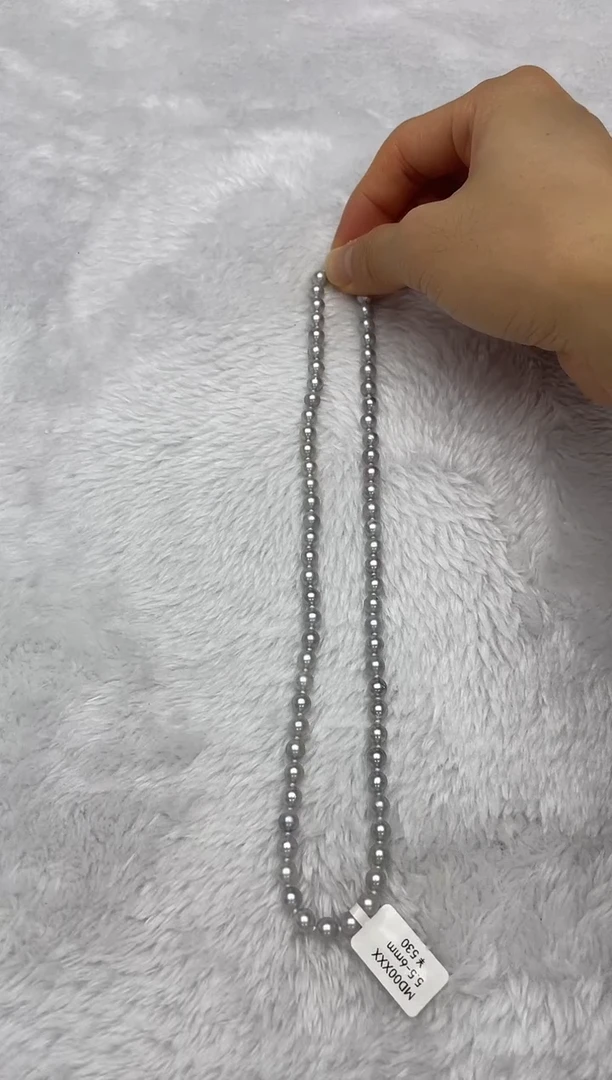 项链银S925镶嵌海水珍珠AK真多麻5.5-6mm