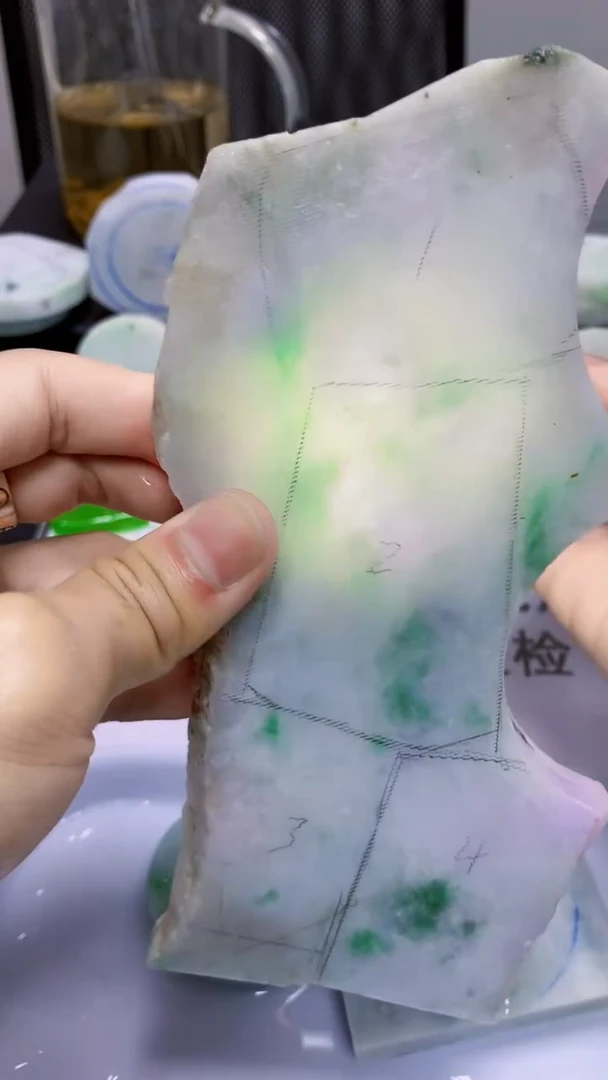 翡翠裸石三***使翡翠裸石缅甸天然A货翡翠2315