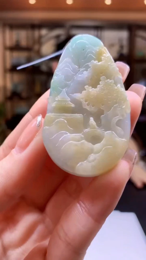 定制翡翠未镶嵌1085ry-毛货挂件28