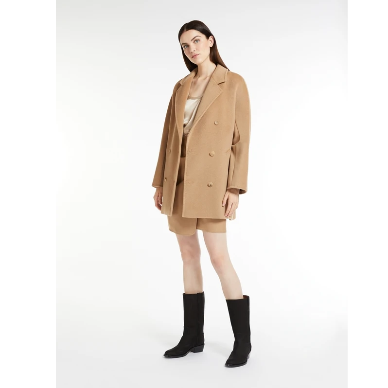MaxMara【国现 专柜22000】女士羊毛羊绒短款大衣 Guinea 001