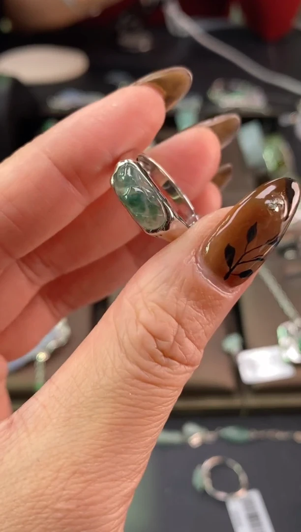 颈饰银S925镶嵌翡翠净货19201