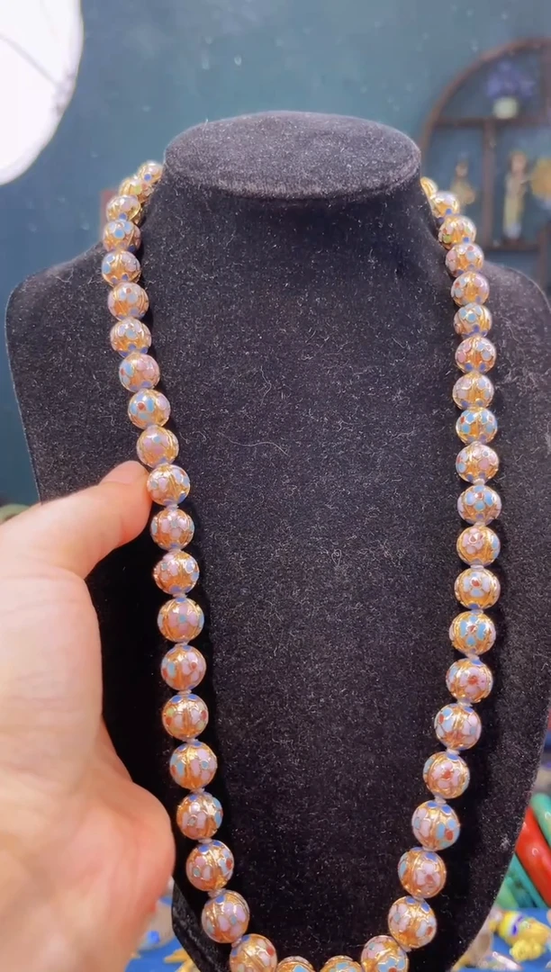 非遗 景泰蓝项链 金地1.0