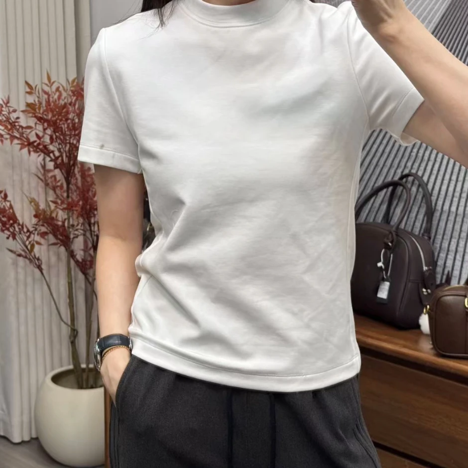 云团T恤 可耐丽发热锁温磨毛保暖气质小高领短袖上衣