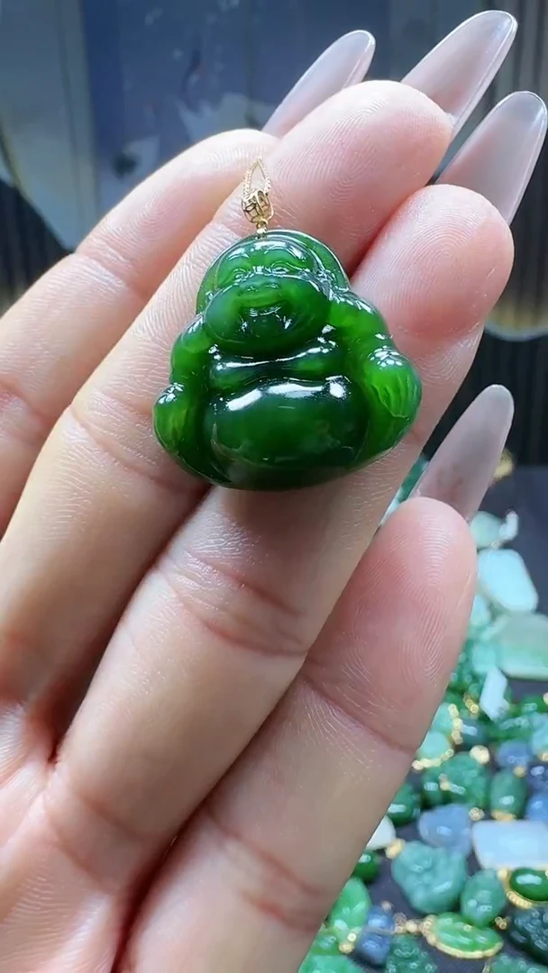 【闪购商品】和田玉吊坠(不含链)18K金镶嵌1