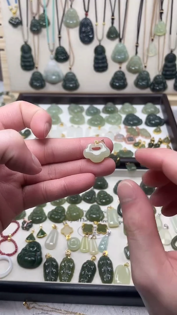 吊坠(不含链)银S925镶嵌和田玉吊坠(不含链) 银S925镶嵌 和田玉