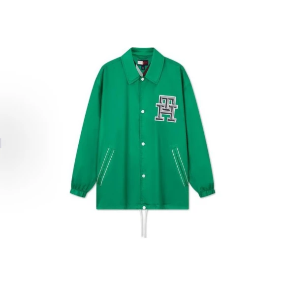 TOMMY HILFIGER 汤米希尔费翻领单排扣宽松长袖夹克外套MW34335