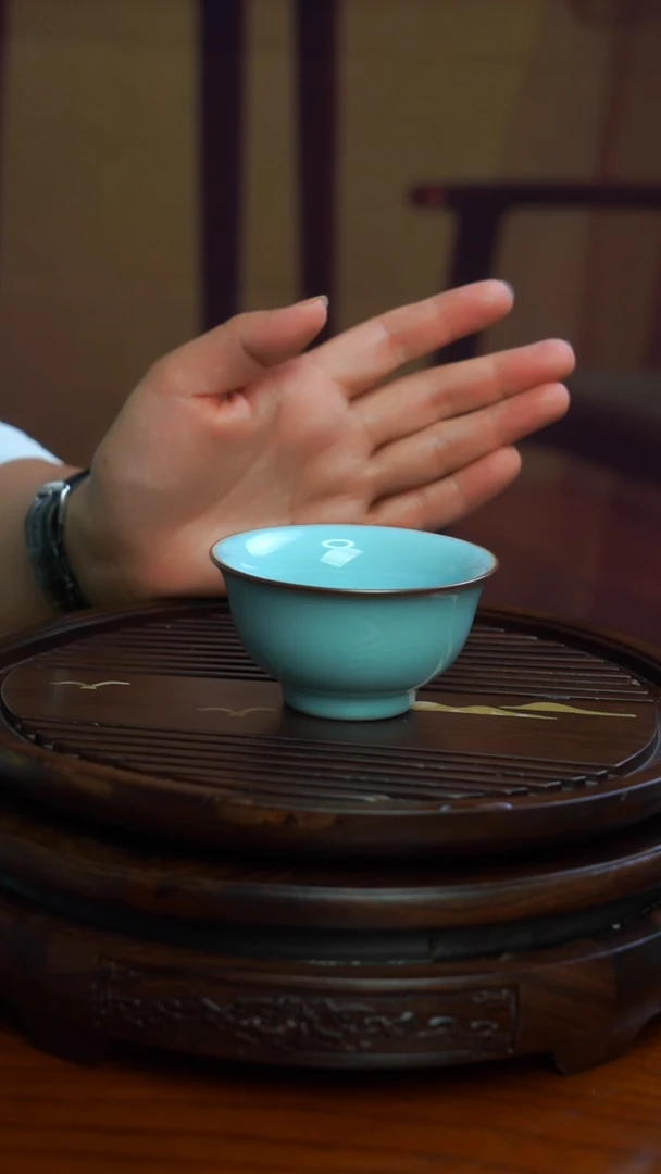 原矿原釉天晴压手杯