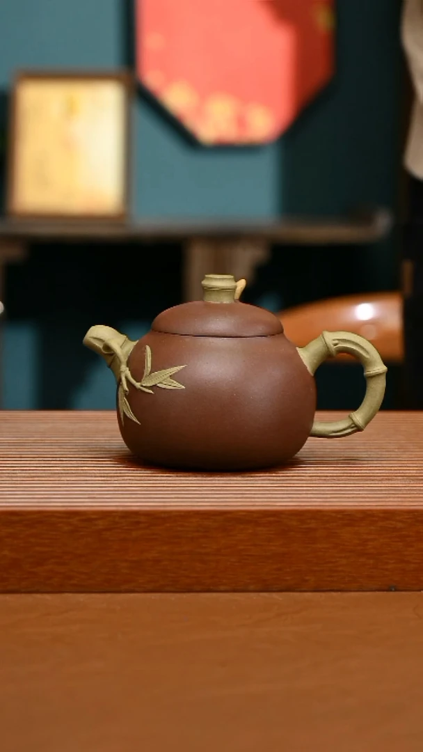 茶壶紫砂范精工全手竹段826