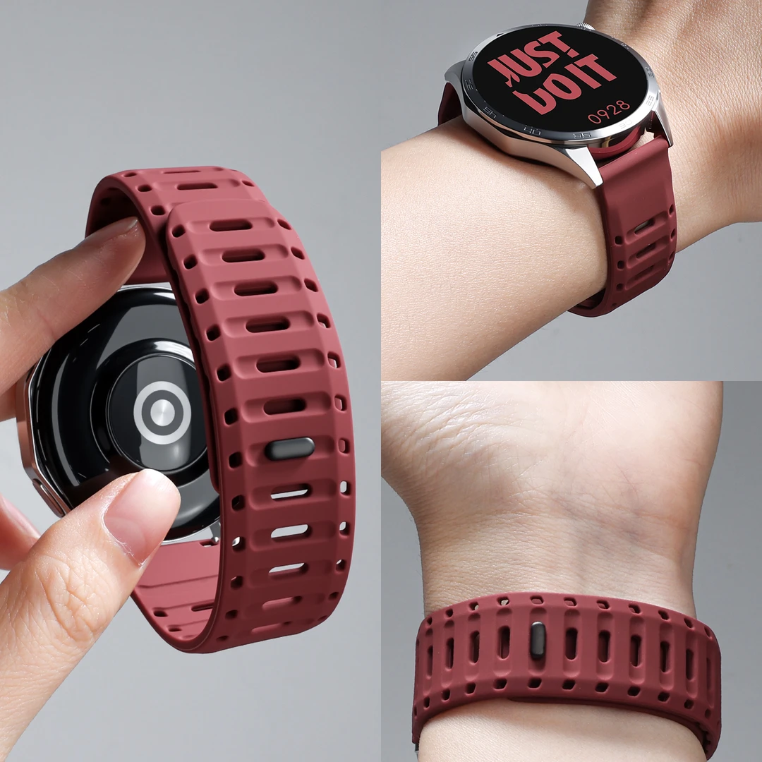 适用于华为GT6表带鲨鱼磁吸硅胶watch5男款透气智能运动gt5/4腕带