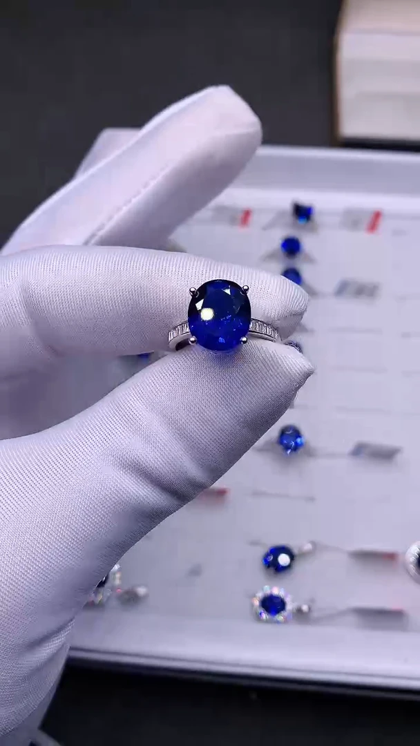 【闪购商品】蓝宝石戒指银S925镶嵌.......