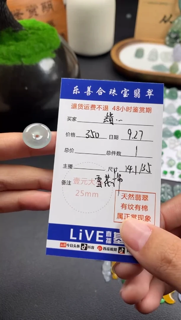 颈饰未镶嵌翡翠蜡*?翡翠冰种平安扣