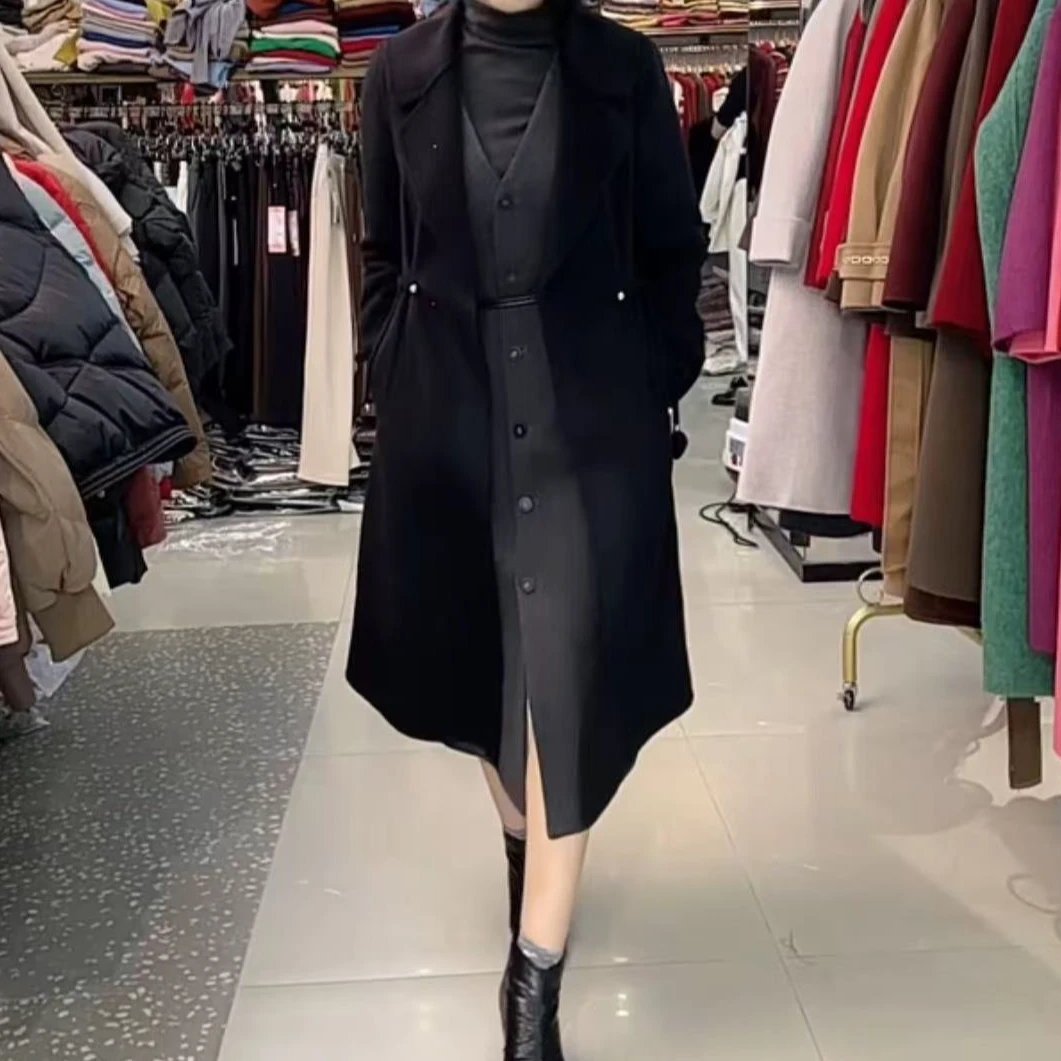 祥好服饰 西装领双面呢羊绒大衣 02320-124