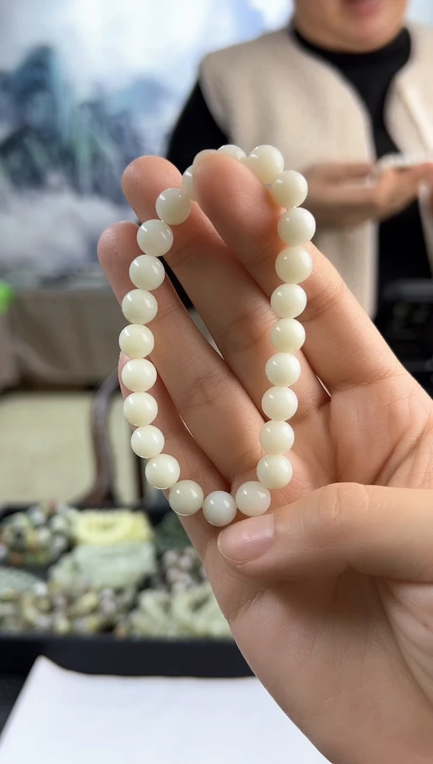 【闪购商品】和田玉手串未镶嵌8mm左右白玉