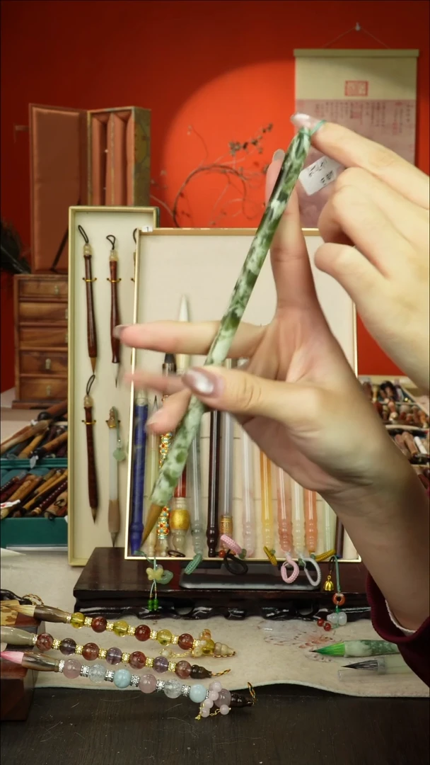 421号闪孤品高货毛笔链接 清水试笔 蘸墨不退