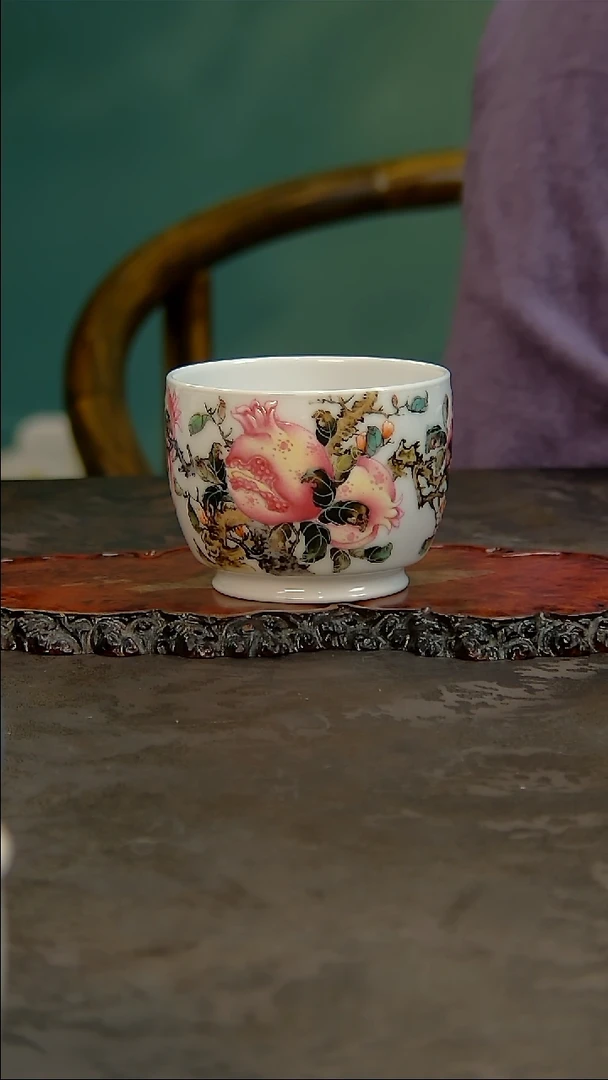 【闪购商品】钟新春青花手绘石榴主人杯