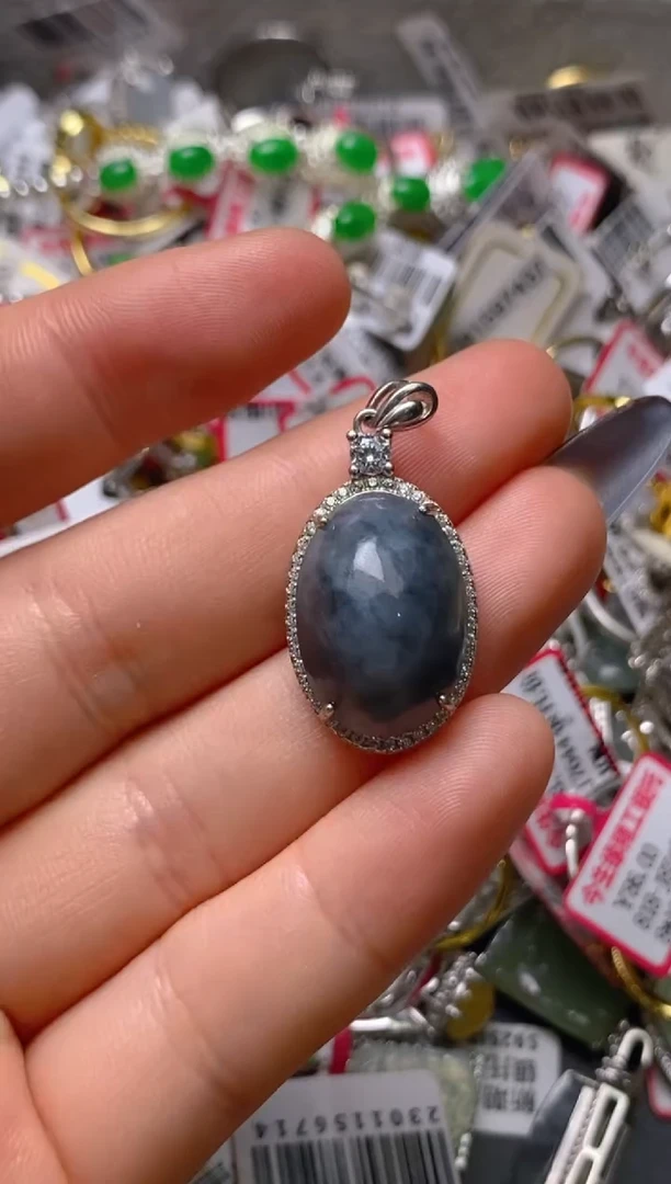 银S925镶嵌戒指翡翠百内无证书