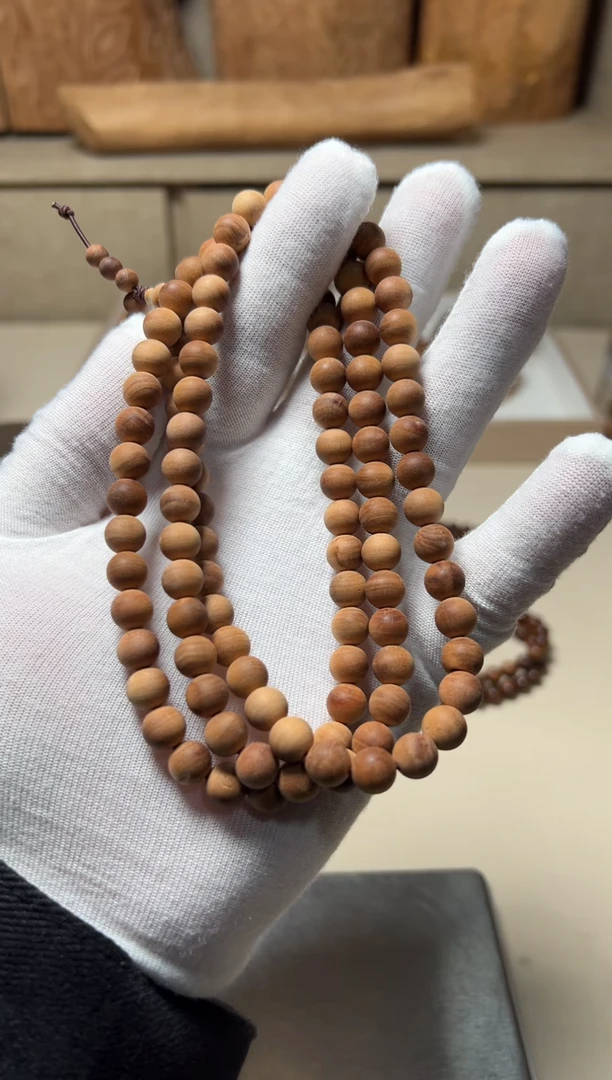 檀香木手串/手链老山檀香0.8/108横纹黑肉瑕疵粗抛福利