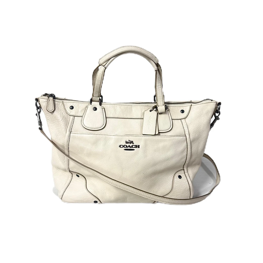 95新 COACH/蔻驰 白色全皮手提斜挎包 AF-10160-B