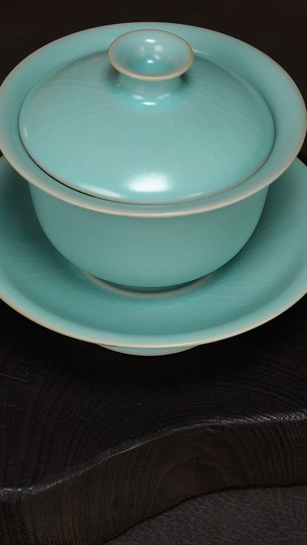 杯子瓷高足元宝三才-精品