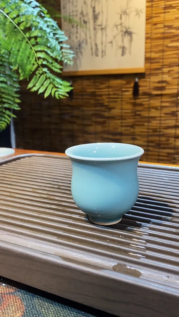 山隐青瓷龙窑柴烧铃铛杯50cc