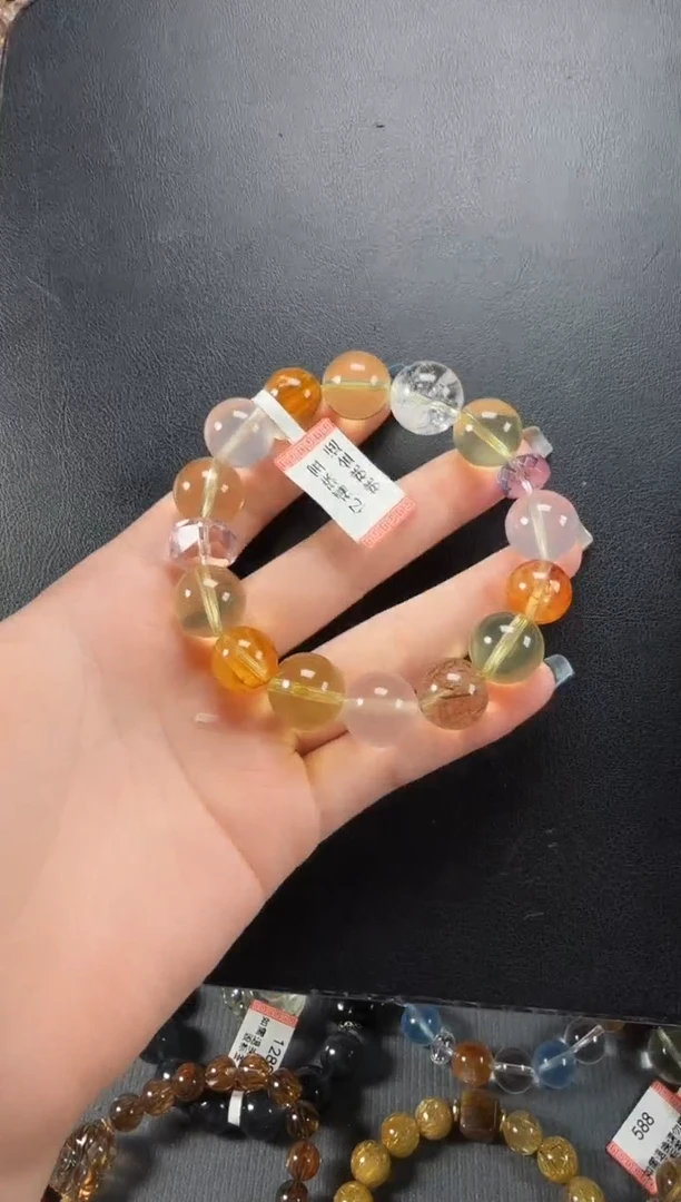 未镶嵌手链水晶桃桃金运