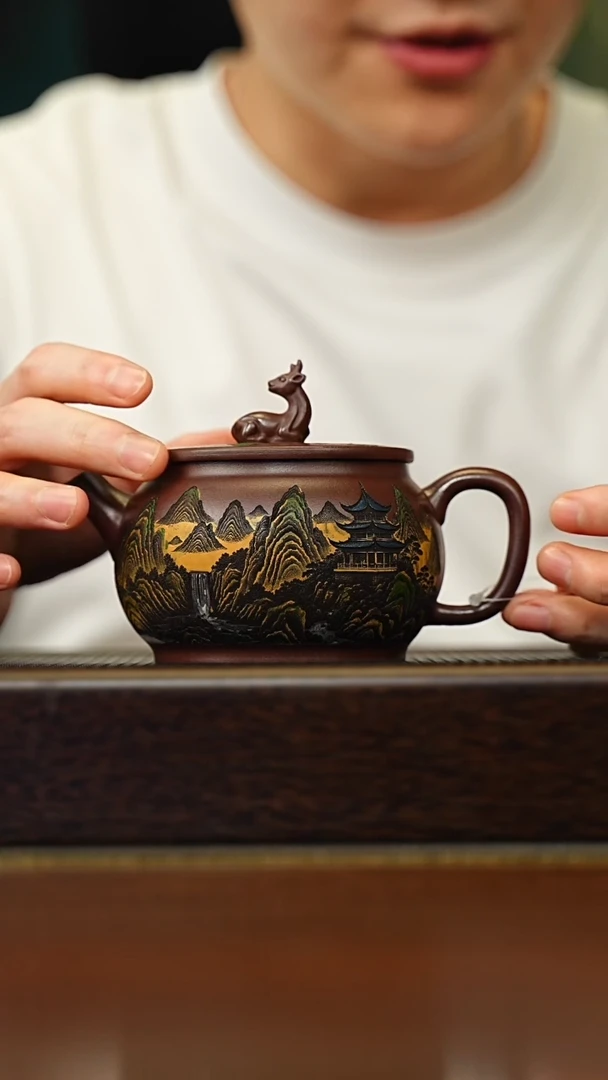 茶壶紫砂宜兴原矿 手工 紫砂壶容量330CC