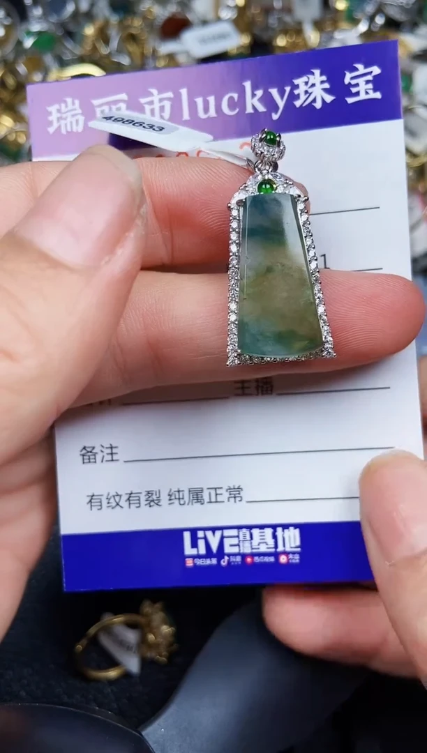 翡翠银S925镶嵌颈饰2606