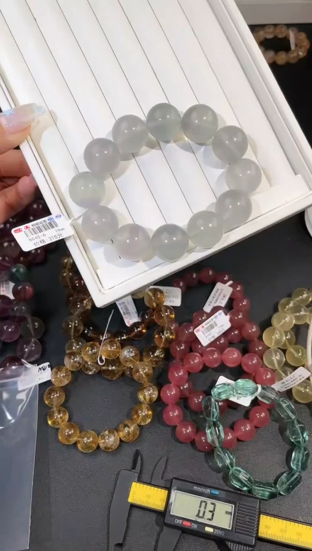 手链未镶嵌萤石多样性发一Q14奶绿19mm