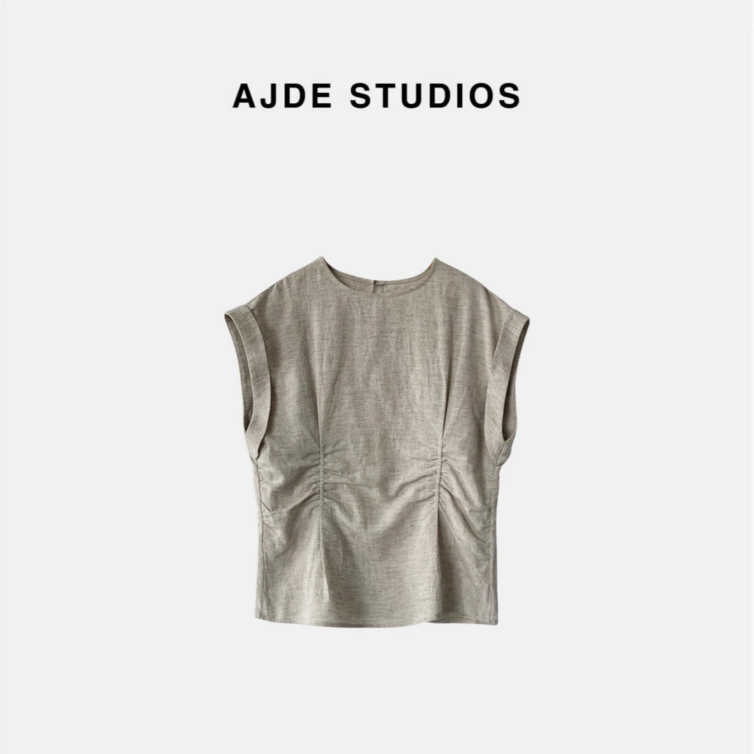 AJDE｜天丝亚麻褶皱上衣 QZ