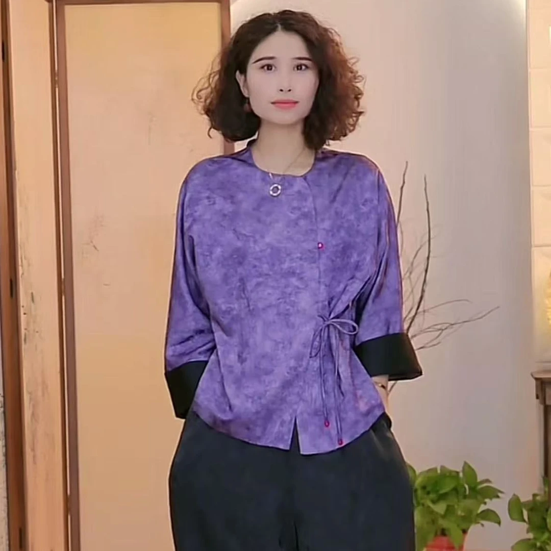 长袖唐装新中式国风提花薄外套2025春款气质民族风休闲宽松上衣女