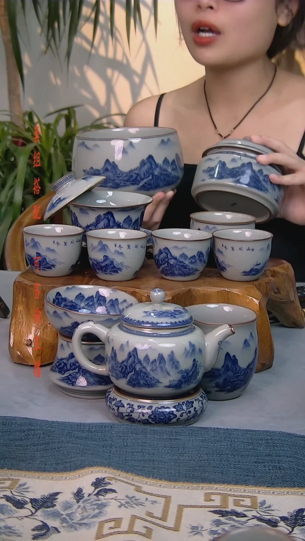 简装家用款12件套 老陶泥开片纹陶瓷茶具
