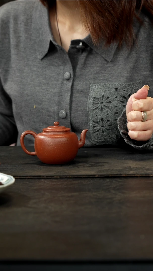 茶壶紫砂根***完全手头砂朱泥明式莲子底部刻字