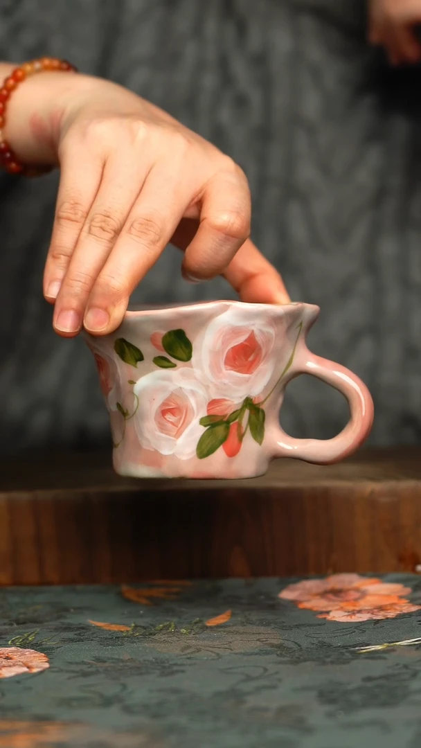 杯釉下彩手工手绘同款陶器