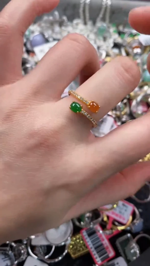 银S925镶嵌戒指翡翠888            6