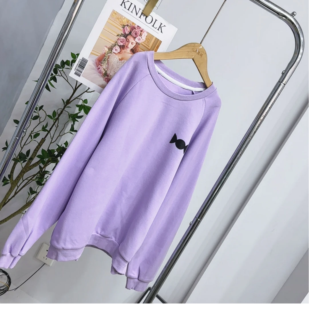 2496时尚春季圆领卫衣紫色