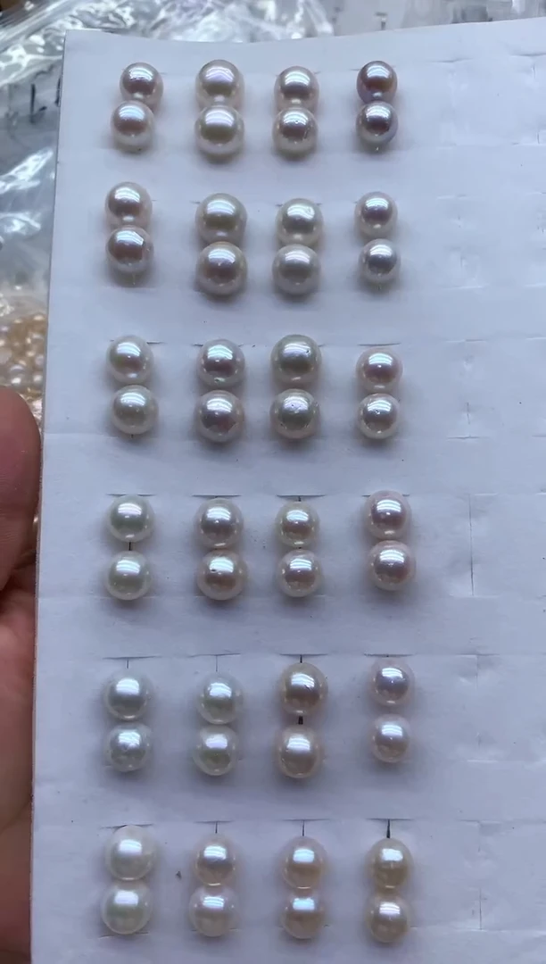 银S925镶嵌淡水珍珠耳钉多样性发其一，非无暇