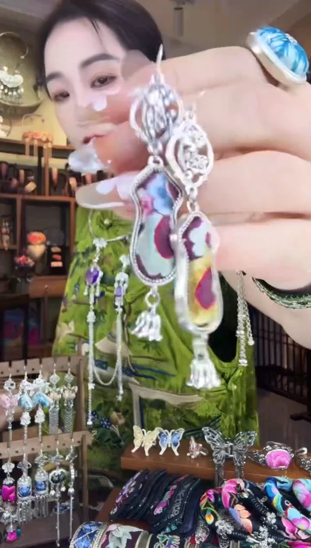 刺绣非遗刺绣纯手工耳环