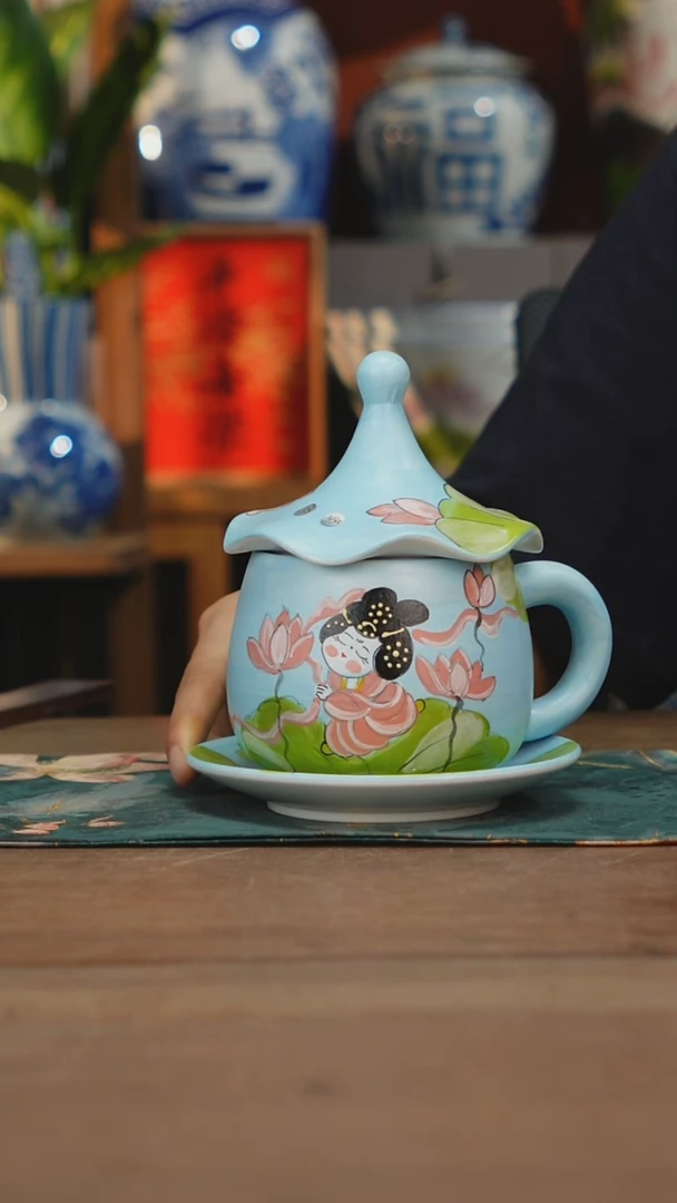 现代景德镇设计师釉下手绘陶瓷餐具