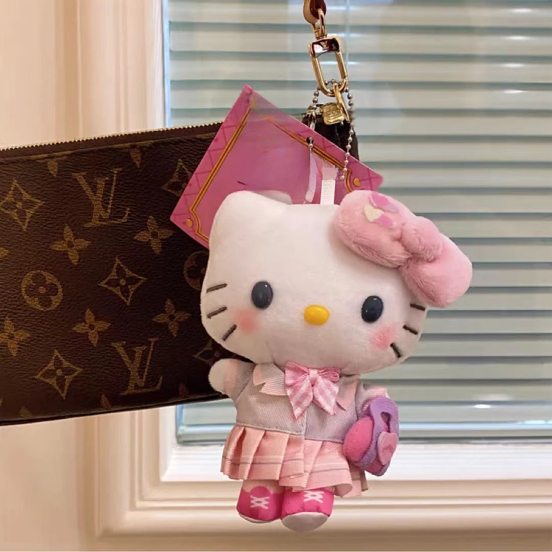 可爱校园妹kt小猫毛绒玩具公仔钥匙扣挂件男女生背包挂饰生日礼物